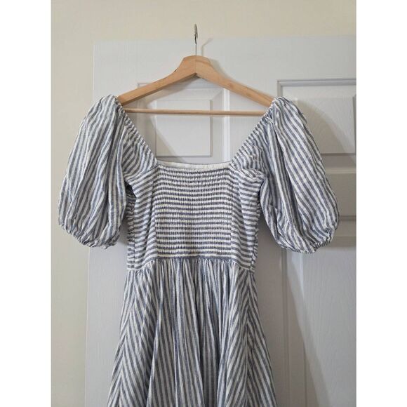 Abercrombie & Fitch Striped Midi Dress - Blue and White - Picture 10 of 12